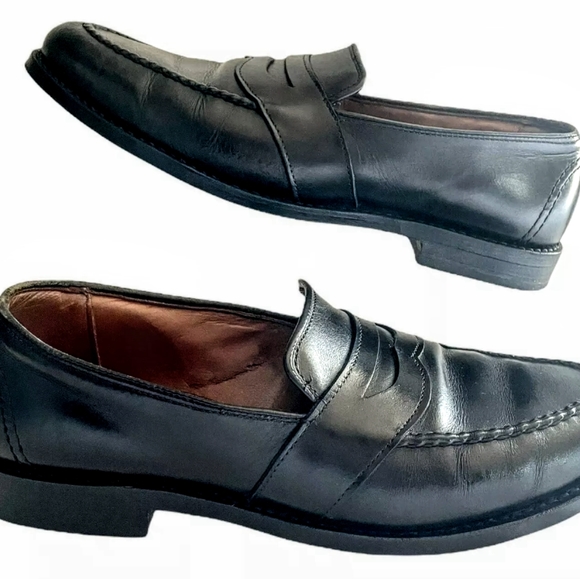 ALLEN EDMONDS Randolph Penny Loafers Men's Moc Toe Black Dress Shoes - Picture 1 of 11